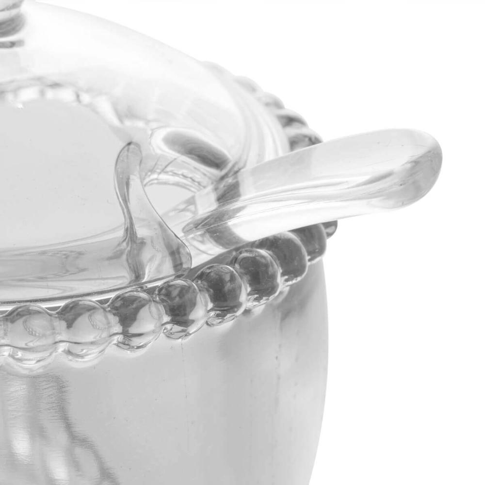 Açucareiro Wolff Pearl de Cristal com Colher 200ml Porta Açú