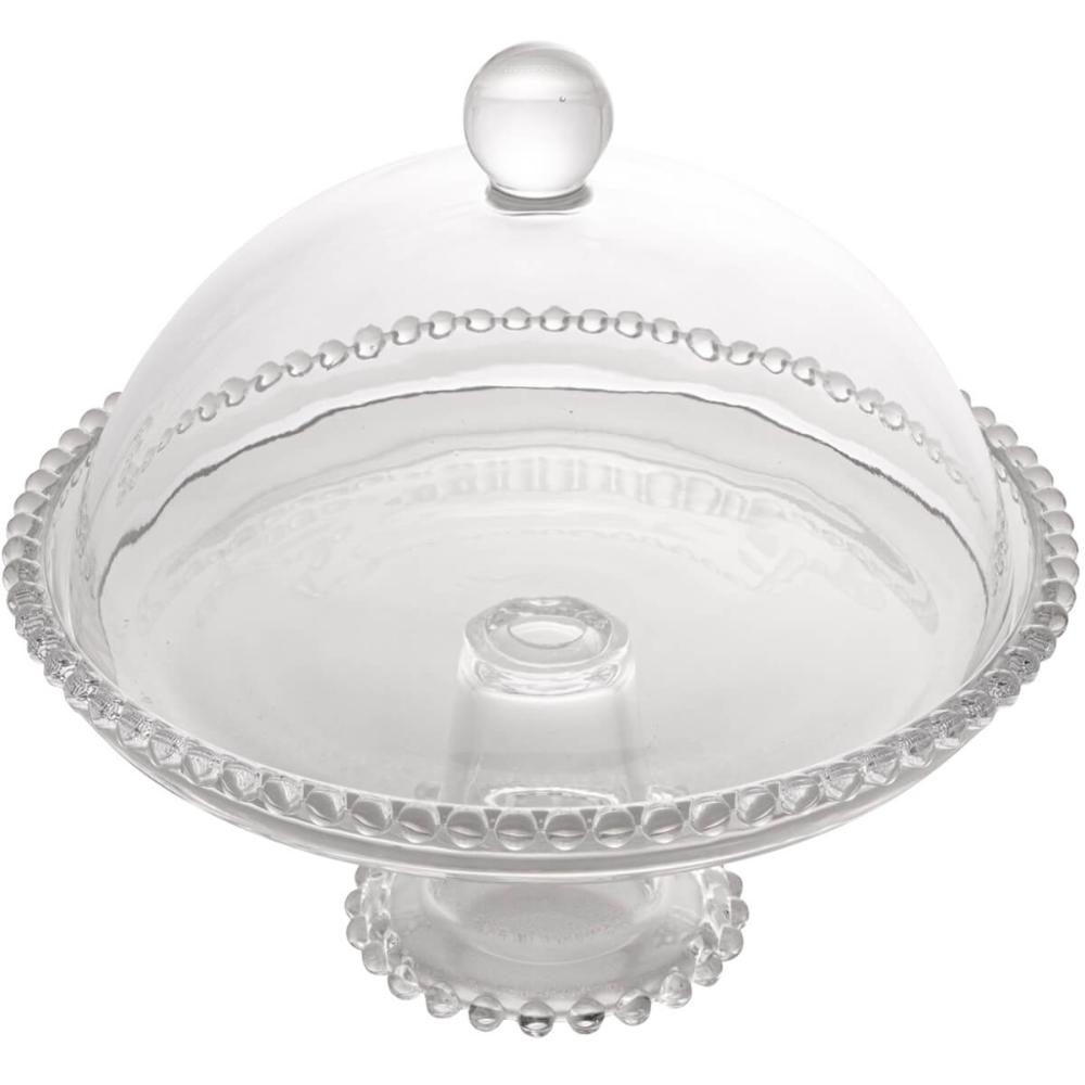 Boleira Wolff Prato para Queijo 19,5cm Cristal com Pé e Tamp