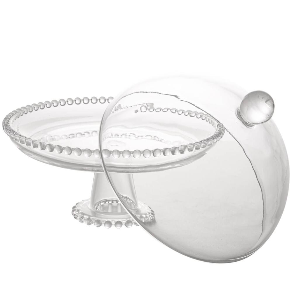 Boleira Wolff Prato para Queijo 19,5cm Cristal com Pé e Tamp