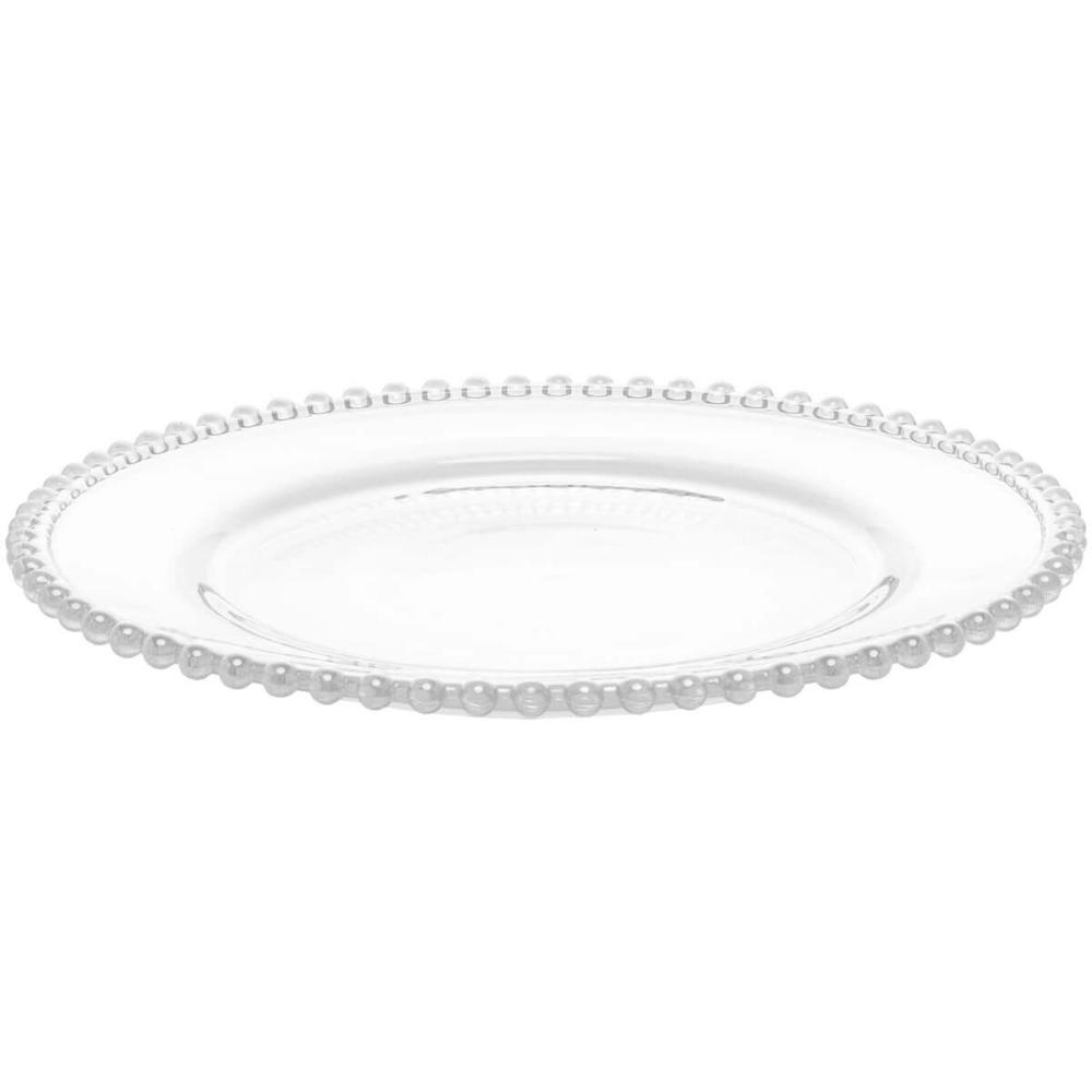 Conjunto 4 Pratos Rasos de Jantar em Cristal Wolff Pearl 28c