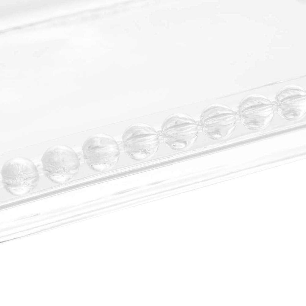 Conjunto 6 Travessas Porta Doces Rocambole Prato em Cristal Pearl Wolff Retangular