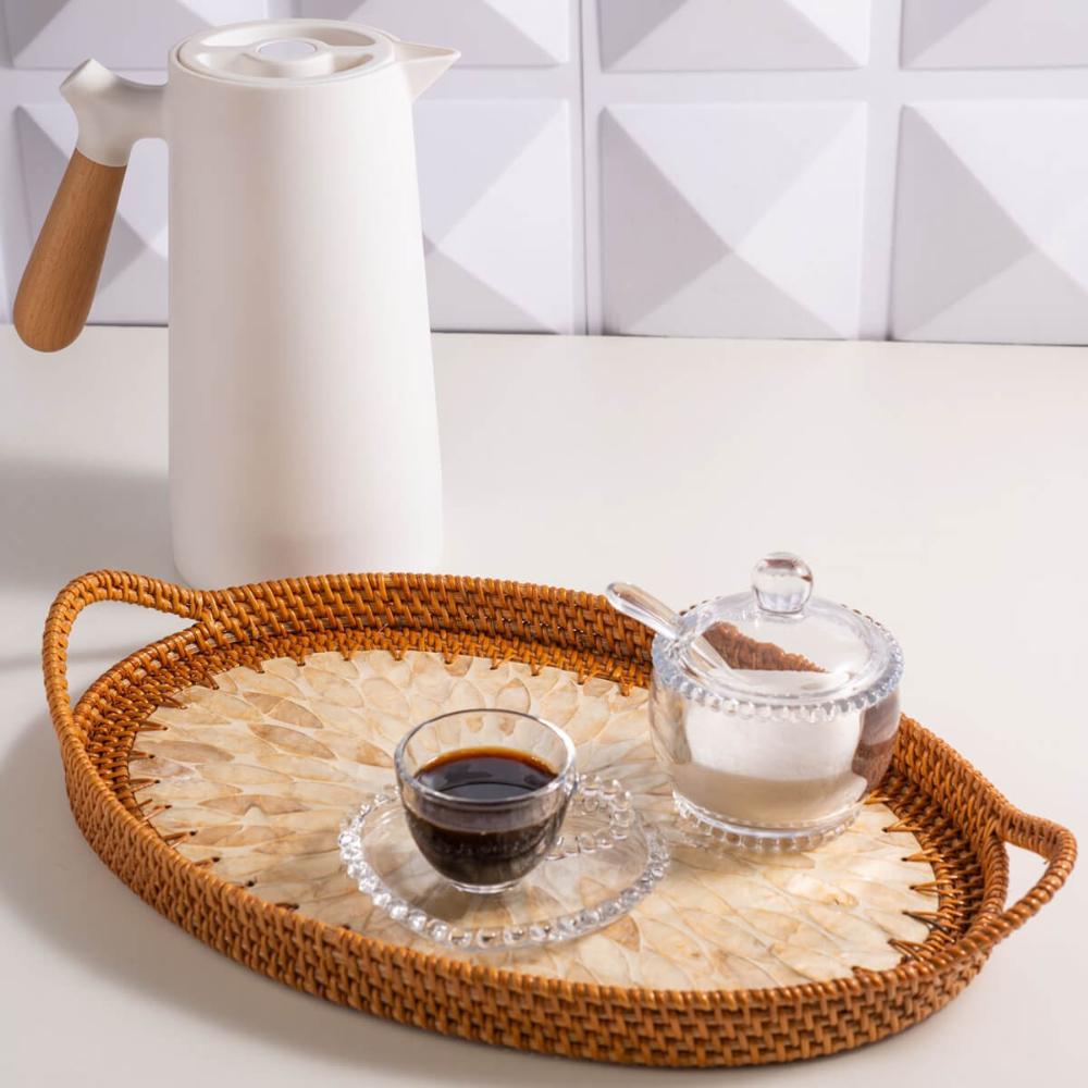 Conjunto Chá e Café Cristal 5 peças Linha Pearl Wolff para Mesa Posta Refinada