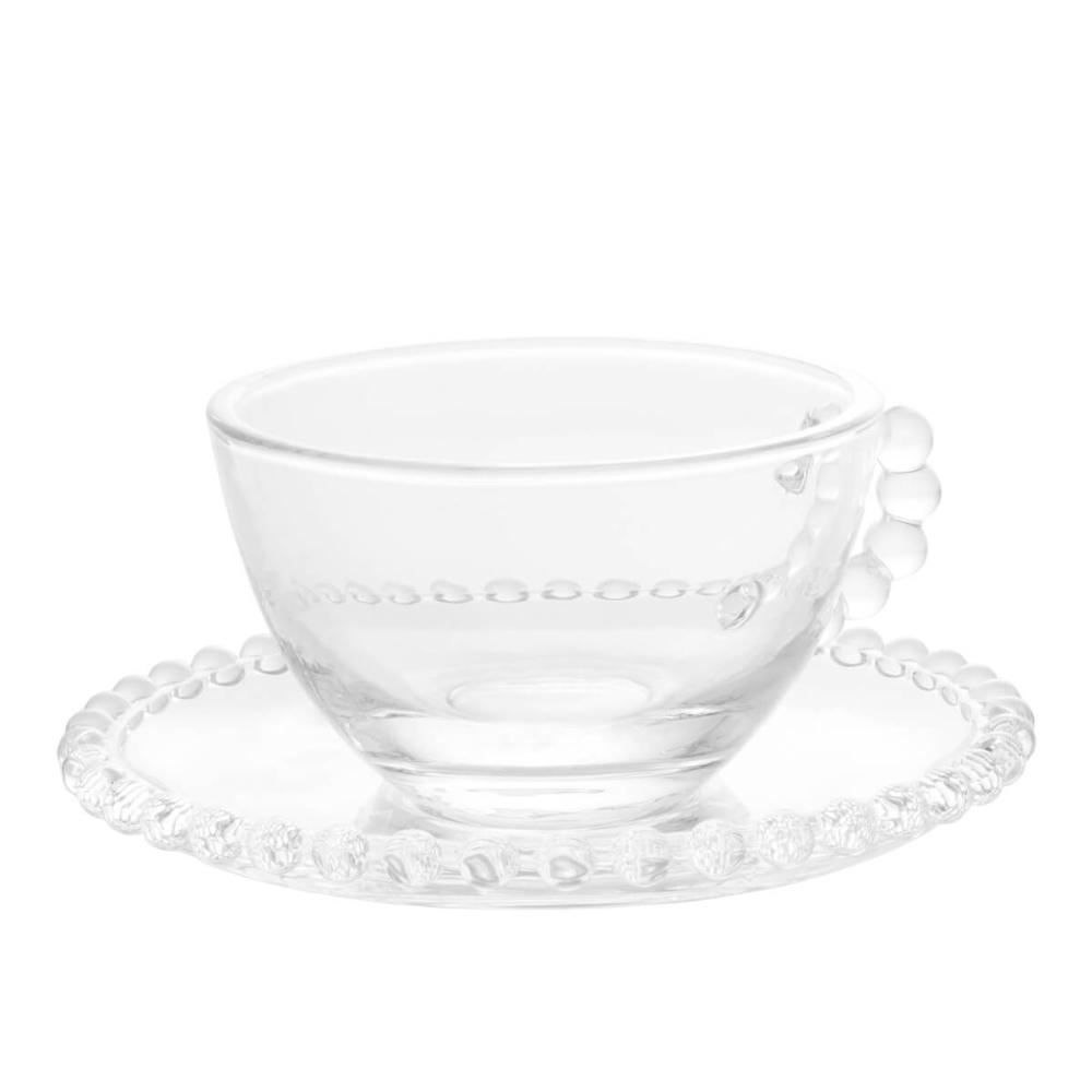 Conjunto Chá e Café Cristal 5 peças Linha Pearl Wolff para Mesa Posta Refinada
