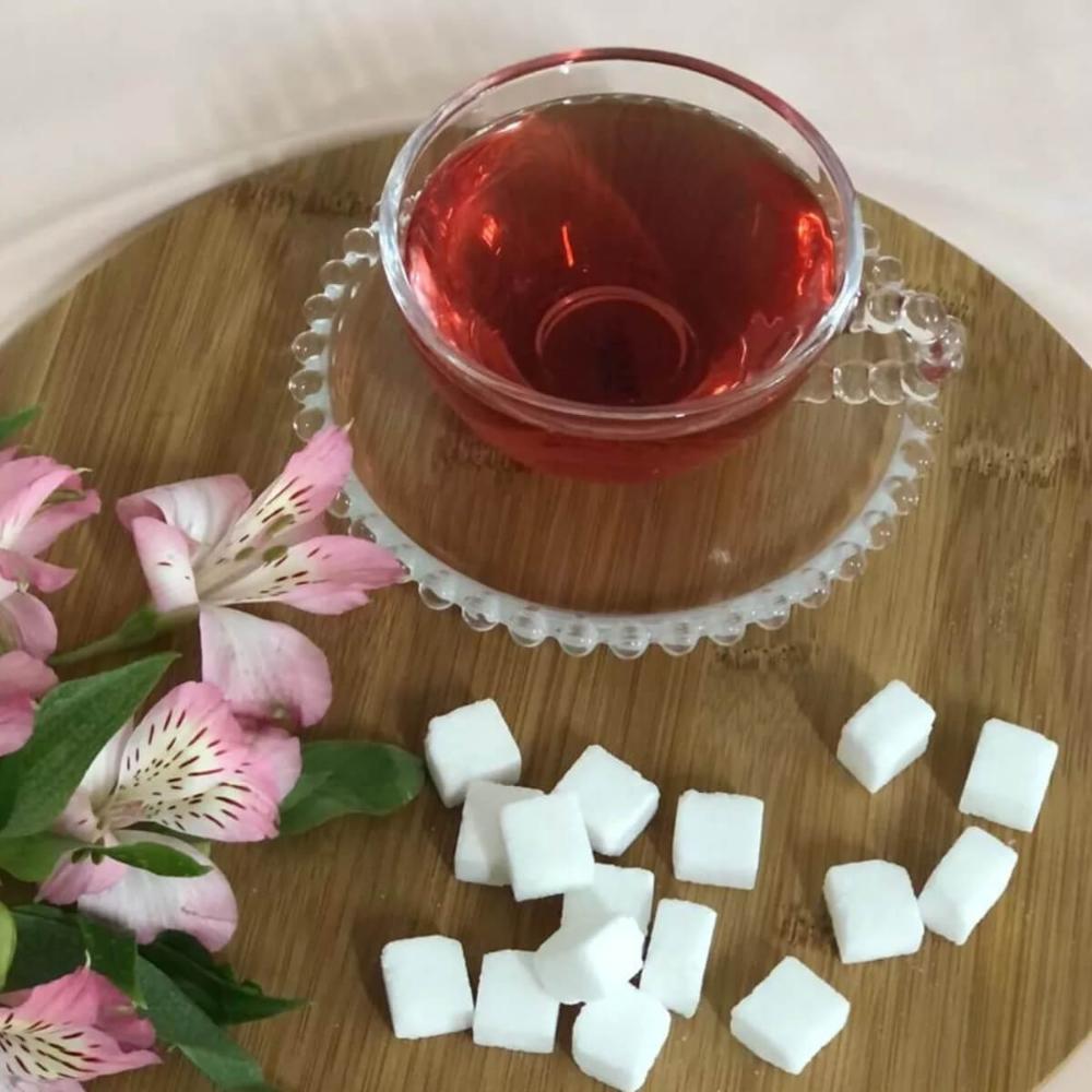 Jogo 4 Xícaras de Chá com Pires Café 180ml Cristal Wolff Pea