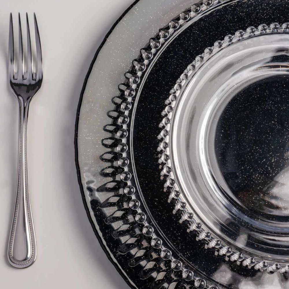 Jogo de Pratos Rasos 28cm de Cristal 20 peças Linha Pearl Wolff para Mesa Posta Restaurantes