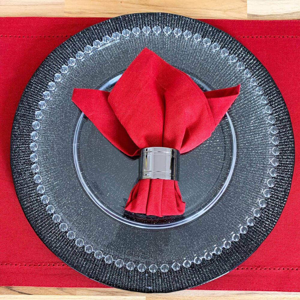 Jogo de Pratos Rasos 28cm de Cristal 20 peças Linha Pearl Wolff para Mesa Posta Restaurantes