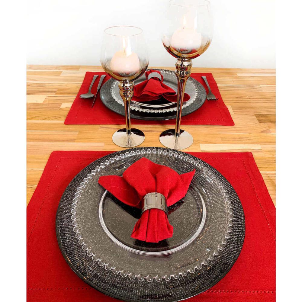 Jogo de Pratos Rasos 28cm de Cristal 20 peças Linha Pearl Wolff para Mesa Posta Restaurantes