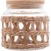 Kit 10 Potes Herméticos de Vidro 520ml Sisal Tampa Madeira Porta Mantimentos Wolff 
