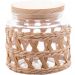 Kit 2 Potes Herméticos de Vidro 520ml Sisal Tampa Madeira Po