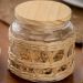 Kit 2 Potes Herméticos de Vidro 520ml Sisal Tampa Madeira Po
