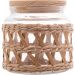 Kit 2 Potes Herméticos de Vidro 520ml Sisal Tampa Madeira Po
