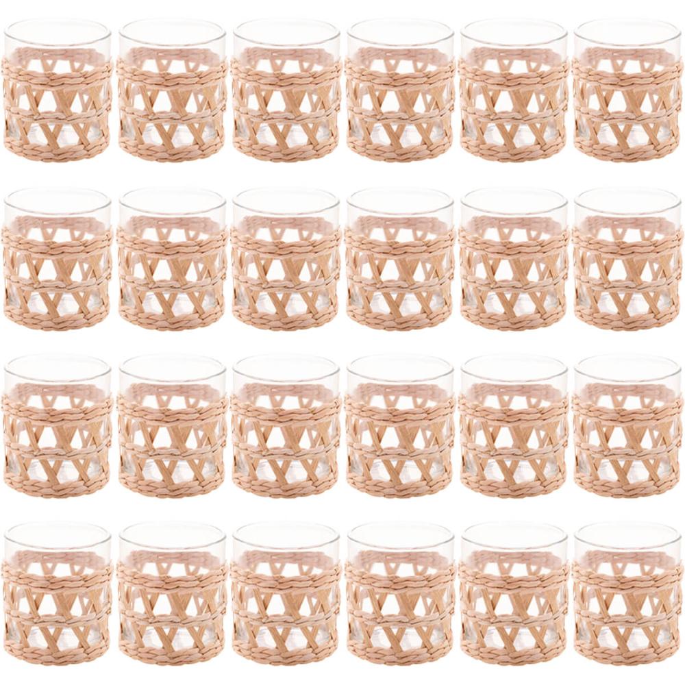 Kit 24 Copos de Vidro Baixos Wolff Sisal 320ml Pousadas Hotéis Restaurantes Mesa Posta