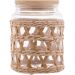 Kit 4 Potes Herméticos Vidro com Sisal Tampa Madeira Wolff 750ml Porta Mantimentos
