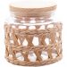Kit 4 Potes Herméticos de Vidro 520ml Sisal Tampa Madeira Po