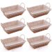 Kit 6 Cestas Papel 29x12cm Servir Pães Restaurantes Forro Tecido Frutas Decoração Retangulares Wolff