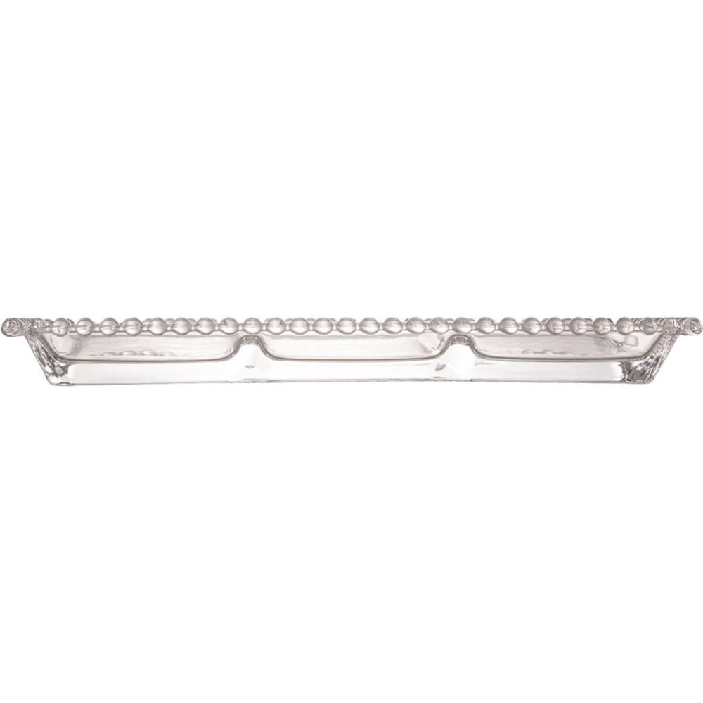 Kit 6 Petisqueiras Cristal Wolff Pearl 3 Divisórias 30x13cm