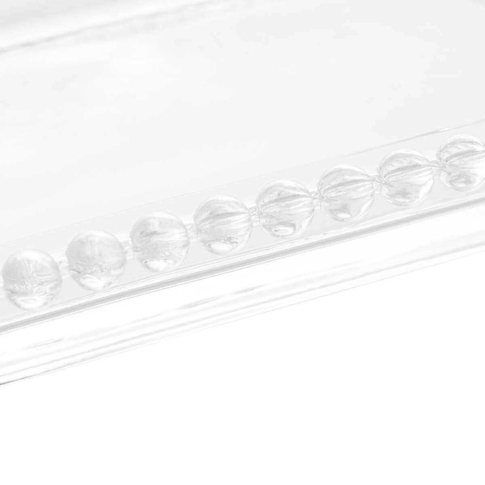 Kit 8 Travessas Cristal Pearl Wolff 30x13x3cm para Servir Frios Pães Doces Retangular Bandeja