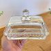 Manteigueira Wolff Pearl com Tampa Porta Manteiga de Cristal Pérolas 11cm Mesa Posta