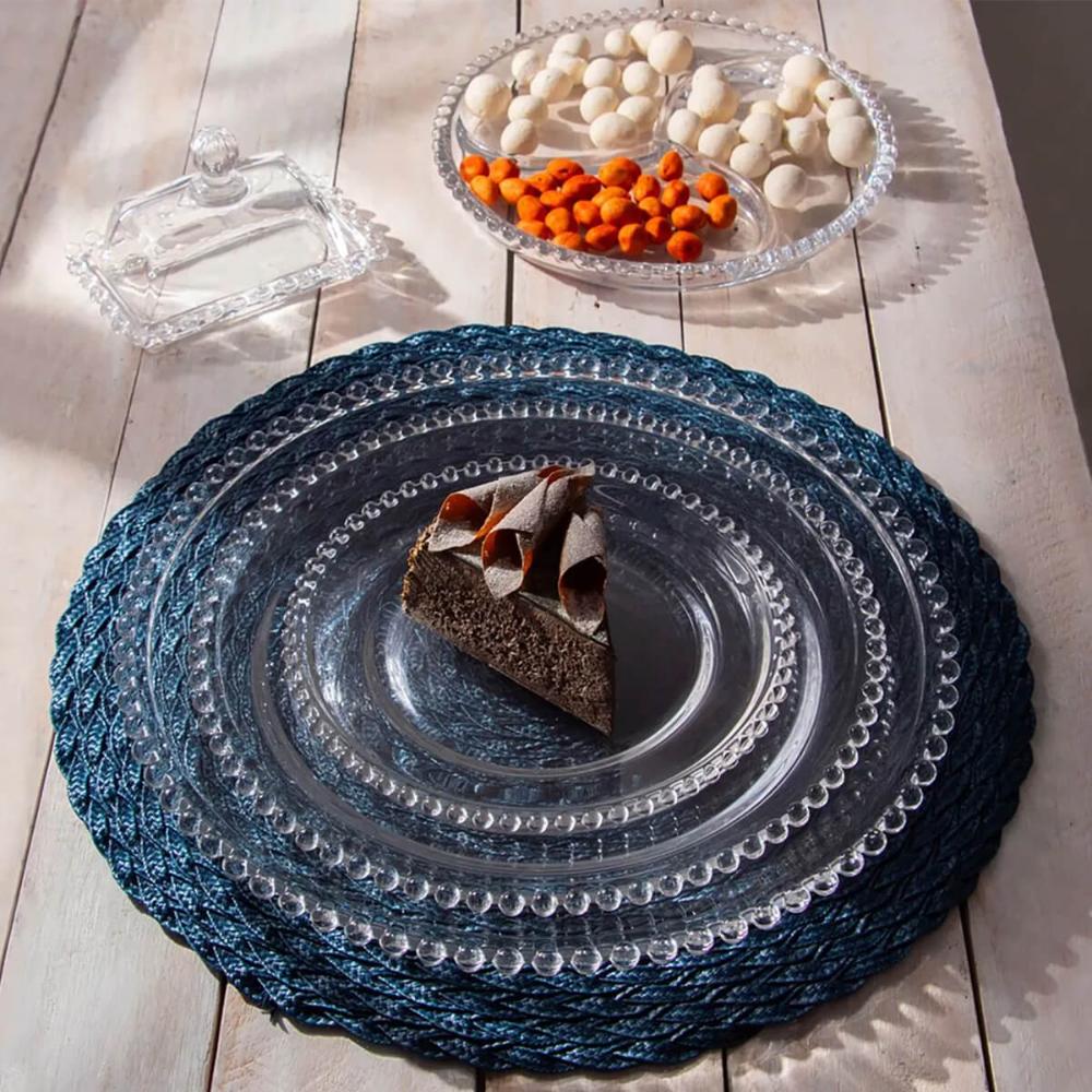 Petisqueira De Cristal Wolff Pearl 3 Divisórias 23cm Doces Aperitivos Mesa Posta
