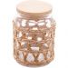 Pote Hermético Vidro com Sisal Tampa Madeira Wolff 750ml Por