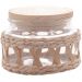 Pote Hermético de Vidro Tampa Madeira e Sisal 350ml Redondo Mantimentos Wolff