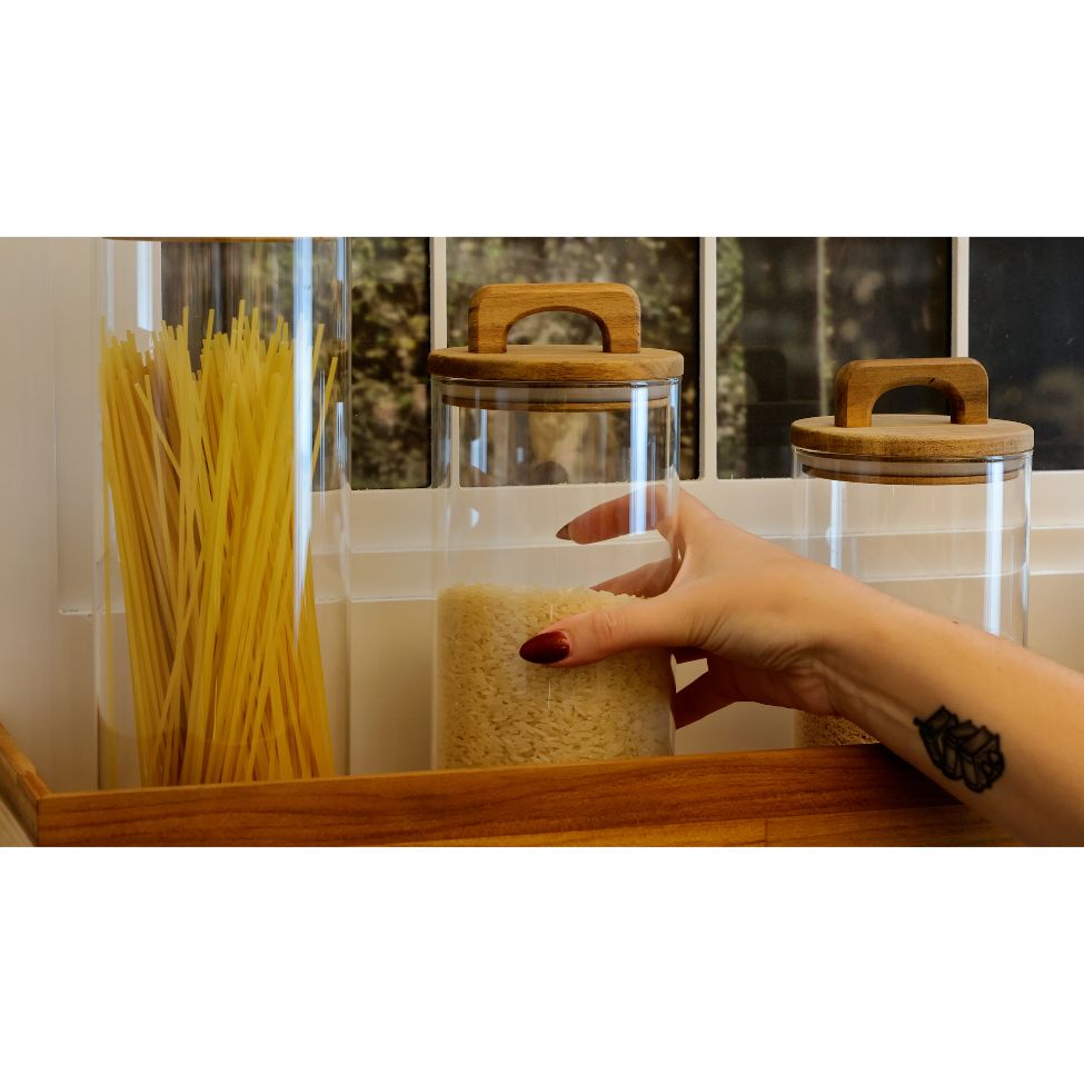Pote para Mantimentos Acácia Transparente 1,25 L