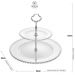 Prato Duplo Wolff Pearl de Cristal 2 Andares Porta Doces 32cm Cupcake Petiscos Incolor