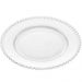 Prato Raso de Cristal Pearl Wolff 28cm com Bolinhas Mesa Posta Transparente