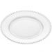 Prato Raso de Cristal Pearl Wolff 28cm com Bolinhas Mesa Posta Transparente