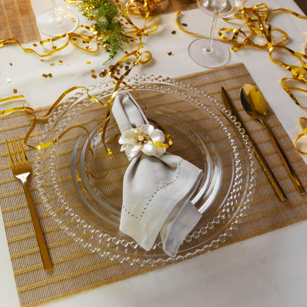 Sousplat Wolff De Cristal Pearl Redondo para Mesa Posta 32cm Incolor Avulso