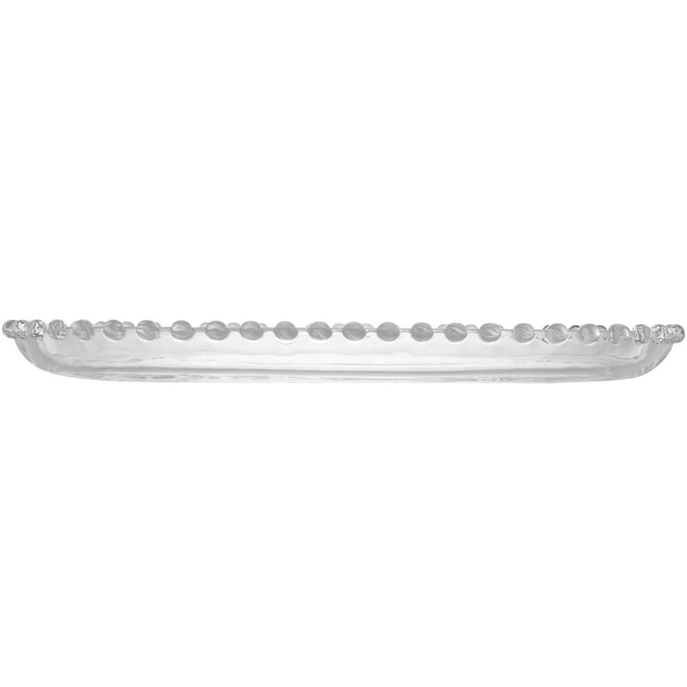 Travessa Oval de Cristal Pearl Wolff 30x15x2cm para Mesa Pos