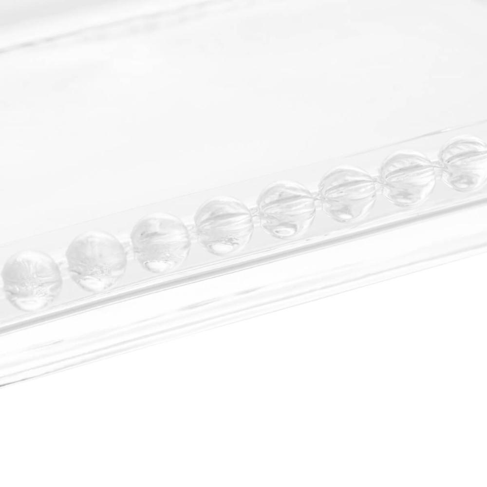 Travessa Retangular em Cristal Wolf Pearl 30x13x3cm Bandeja Decorativa para Servir