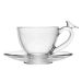 Xícara de Café com Pires Bird Transparente 180 ml