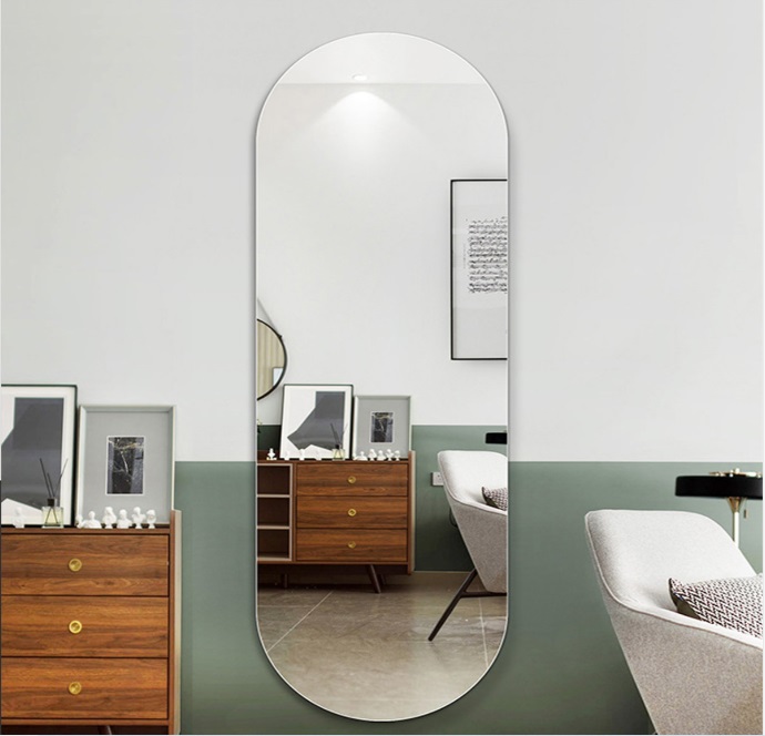 Espelho Decorativo Lapidado Oval 50x100cm