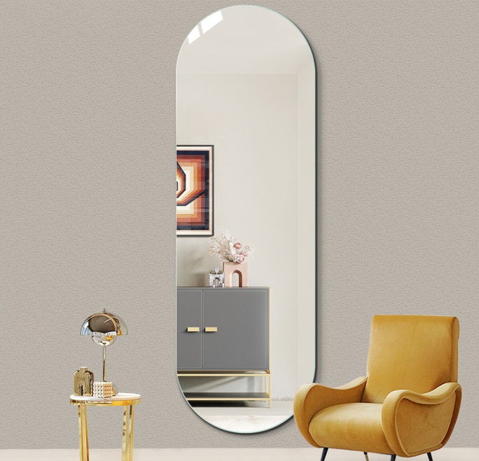 Espelho Decorativo Lapidado Oval 50x100cm
