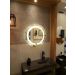 Espelho Jateado Redondo 60cm Com Led Quente Touch