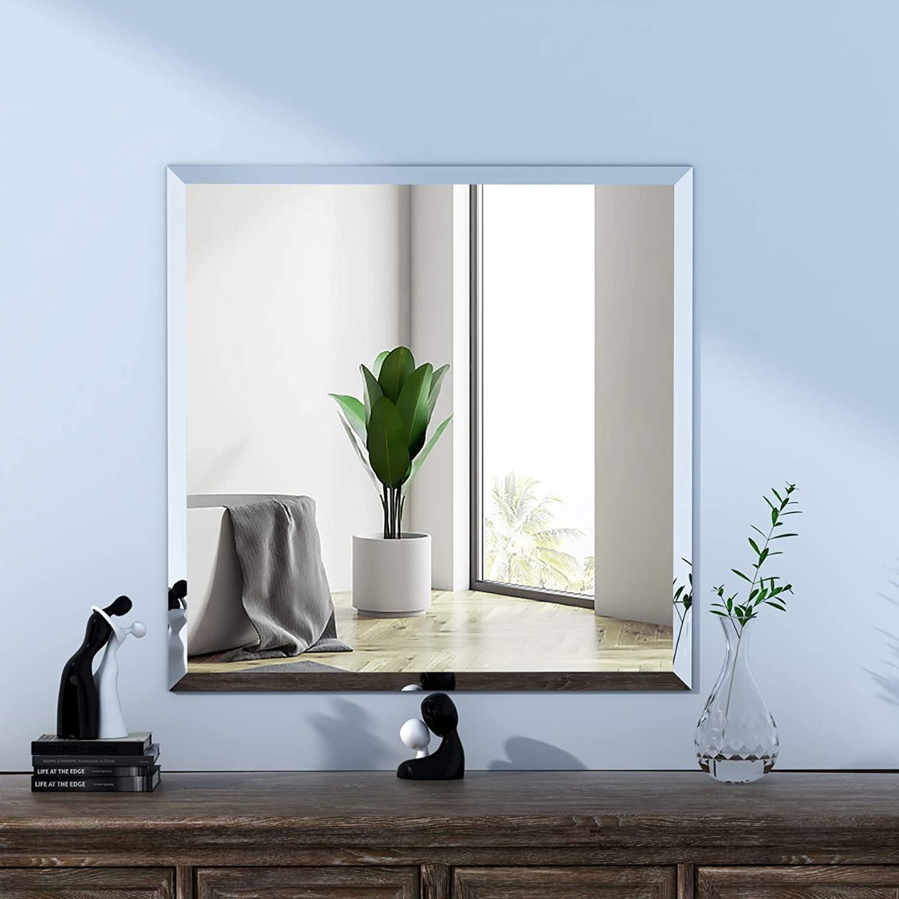 Espelho Lapidado Bisotê Iluminado com Led Frio - 100X100 cm