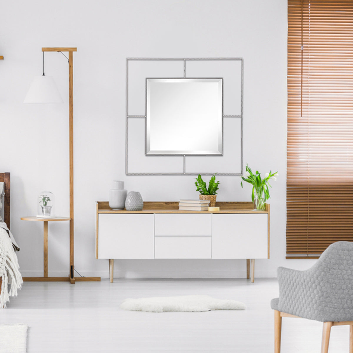 Espelho Lapidado Bisotê Iluminado com Led Frio - 70X70 cm