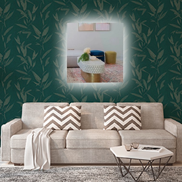 Espelho Lapidado Bisotê Iluminado com Led Frio - 80X80 cm