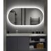 Espelho Lapidado Oval Iluminado com led frio - 50x80cm