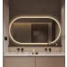 Espelho Lapidado Oval Iluminado com led quente - 50x80cm