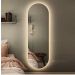 Espelho Lapidado Oval Iluminado com led quente - 60x150cm