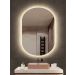 Espelho Lapidado Oval Iluminado com led quente - 60x80cm