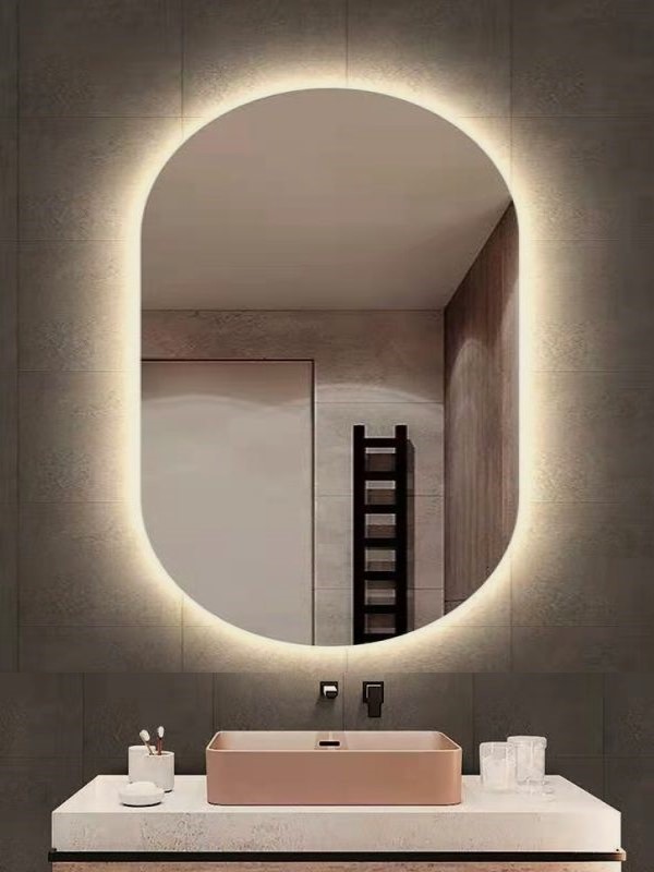 Espelho Lapidado Oval Iluminado com led quente - 60x80cm