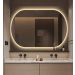 Espelho Lapidado Oval Iluminado com led quente - 60x80cm