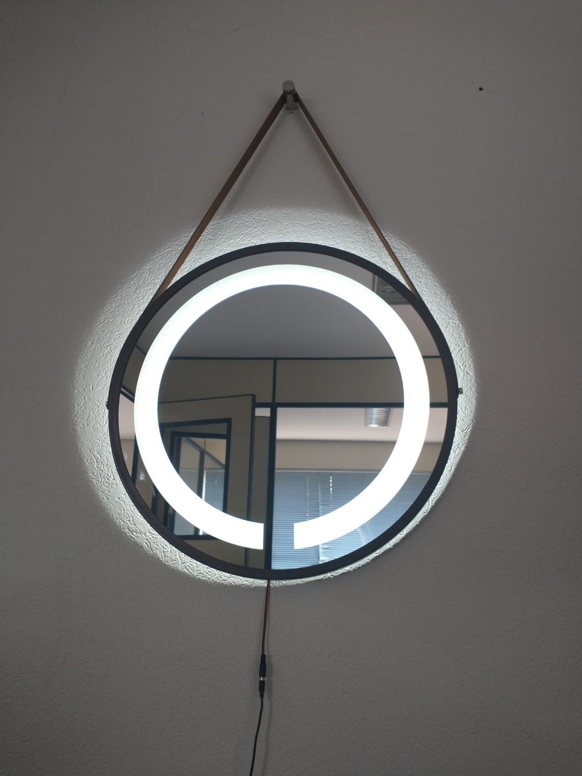 Espelho Led Frio Adnet 60 cm Marrom Alça Marrom