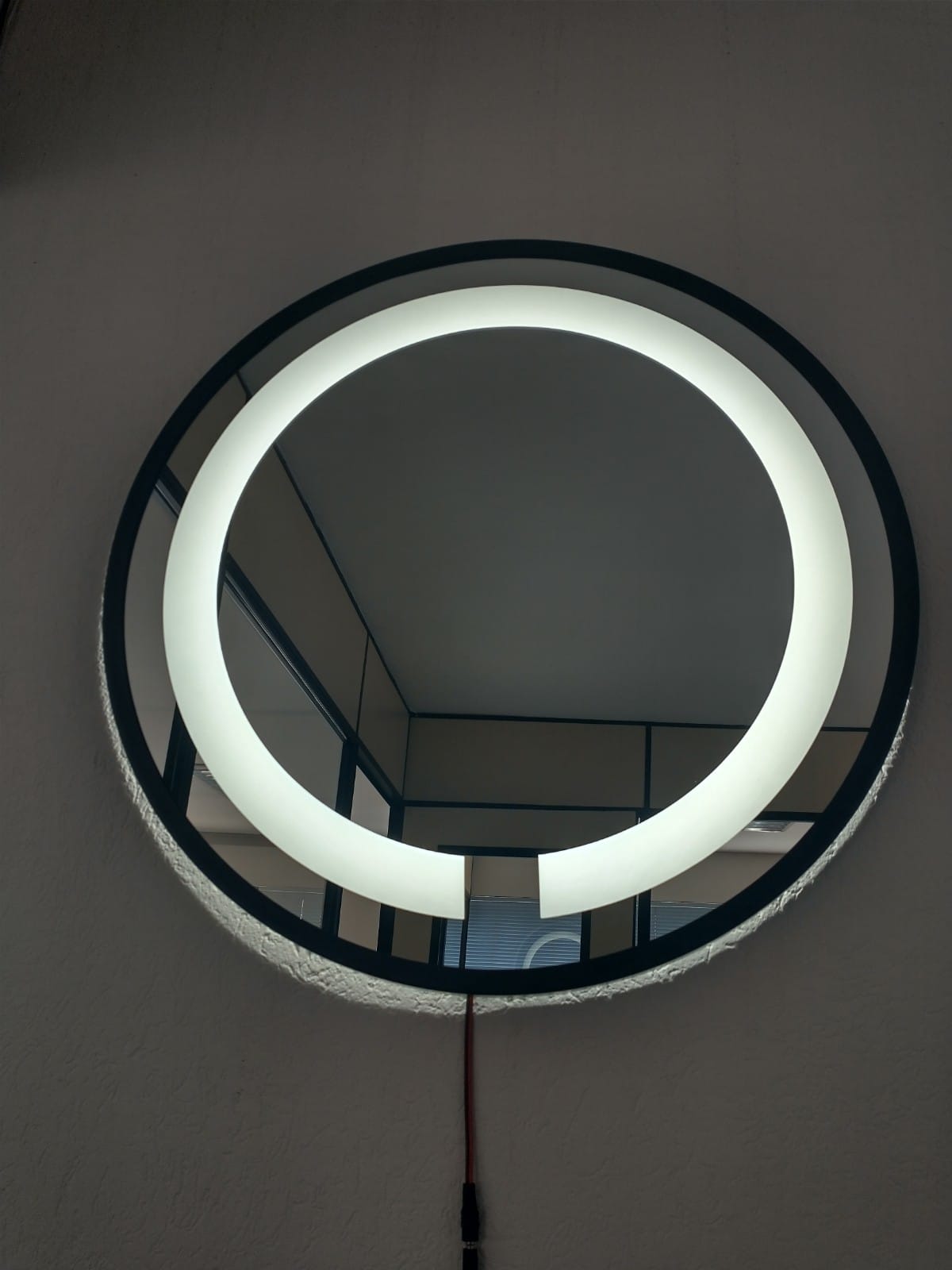 Espelho Led Frio Adnet 60 cm Moldura Preto Sem Alça