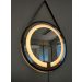 Espelho Led Quente Adnet 60 cm Preto Alça Marrom