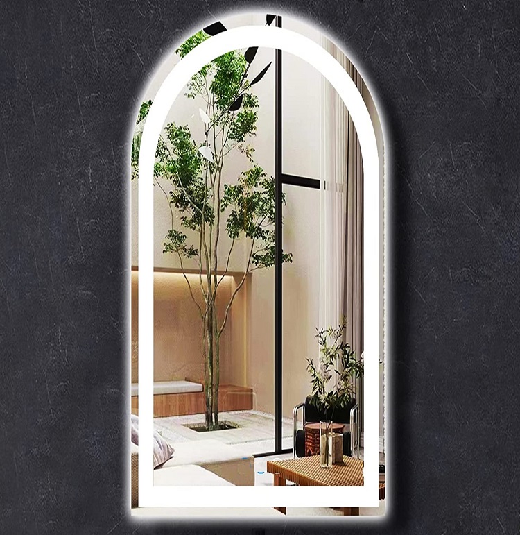 Espelho jateado Arco Janelinha Iluminado com LED frio - 60x150cm
