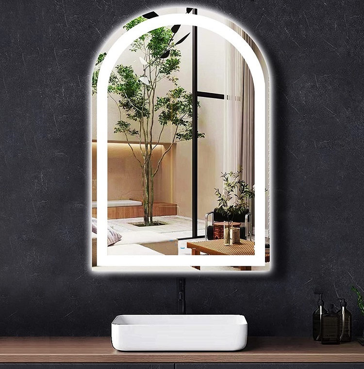 Espelho jateado Arco Janelinha Iluminado com LED frio - 60x150cm